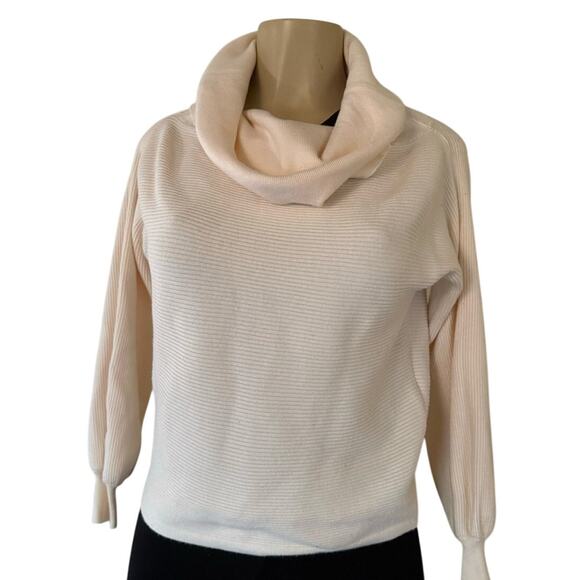 Zara sweater Ivory Cowl Neck Knit Sweater Size small women’s - Picture 1 of 8